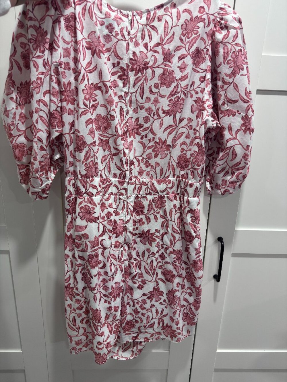 Premier Amour Pink Floral Dress Size 18 Puff Sleeve Ruffle Mini